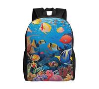 kkvhhyuo The Underwater World Tropical Fish Print Casual Backpack, Lightweight Foldable Travel Backpack for Men and Women, School Bag with Laptop Compartment for College Work