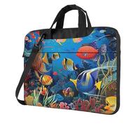 kkvhhyuo The Underwater World Tropical Fish Print Laptop Bag 14 inch, Laptop Case Sleeve Business Messenger Bag with Adjustable Shoulder Strap for Men Women to Work Travel School