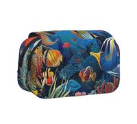 kkvhhyuo The Underwater World Tropical Fish Print Pencil Case, Large Capacity Pencil Pouch Cute Pen Box with Double Zipper, Portable Pencil Bag for Students Office Travel Organization