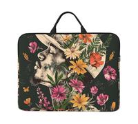 kkvhhyuo Thug Life Flowers Print Laptop Sleeve Case 14 Inch, Slim Profile Computer Cover Bag with Handle for Men and Women Work, Commuting & Travel