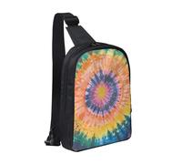 kkvhhyuo Tie Dye Print Sling Bag Cross Body Chest Bag with Dual Zipper Pockets Adjustable Strap Lightweight Shoulder Bag for Traveling Running Cycling