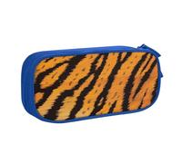 kkvhhyuo Tiger Striped Pattern Print Large Capacity Pencil Case, Stationery Organizer Pencil Pouch Office Makeup Bag Portable Pen Bag for Boys Girls, Blue