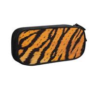 kkvhhyuo Tiger Striped Pattern Print Large Capacity Pencil Case, Stationery Organizer Pencil Pouch Office Makeup Bag Portable Pen Bag for Boys Girls, Black