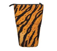 kkvhhyuo Tiger Striped Pattern Print Pencil Case Big Capacity Aesthetic Pencil Pouch Box with Zipper Portable Pencil Bag Cute for School Students Office Stationery