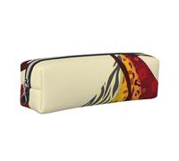 kkvhhyuo Traditional African Girl Painting Print Leather Pencil Case, Pen Pouch Pen Bag with Silver Zipper Cosmetic Makeup Bag for Students Artists Teachers Office