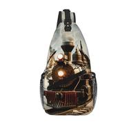 kkvhhyuo Train and Railway Print Sling Bag Chest Bag, Lightweight Crossbody Bag Shoulder Backpack Bag for Men Women Daypack for Travel Hiking Cycling Camping Outdoor Sports
