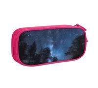 kkvhhyuo Tree at Night Print Large Capacity Pencil Case, Stationery Organizer Pencil Pouch Office Makeup Bag Portable Pen Bag for Boys Girls, Pink