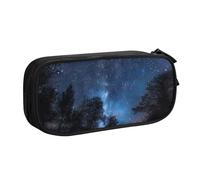 kkvhhyuo Tree at Night Print Large Capacity Pencil Case, Stationery Organizer Pencil Pouch Office Makeup Bag Portable Pen Bag for Boys Girls, Black