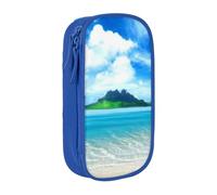kkvhhyuo Tropical Palm Tree Hawaii Beach Pencil Case Blue Pencil Bag | Large Capacity Pencil Pouch Stationery Organizer Makeup Bag For Students Office Travel Art Supplies