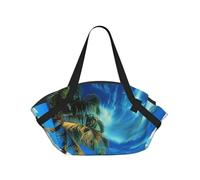 kkvhhyuo Tropical Palm Tree Hawaii Beach Print Camping Bag Foldable Shopping Beach Shoulder Bags with Convertible Pad Design for Beach, Picnics, Hiking & Festival Use.