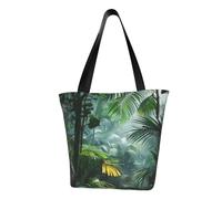 kkvhhyuo Tropical Rainforest Jungle Scene Print Tote Bag, Large Shoulder Bag Handbag with Zipper Cross Body Bag Women for Work Shopping Gym and Everyday Carry