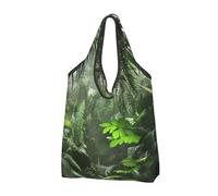 kkvhhyuo Tropical Rainforest Print Large Foldable Shopping Tote Bag 1 Pc, Reusable Tote Bags Washable Travel Recycle Folding Shopping Bag For Grocery, Outdoor Camping, Daily Use
