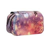 kkvhhyuo Twelve o'clock New Year Celebration Printed Pencil Case Double Layer Large Capacity Flip Top Pen Bag with Zipper for Students Office Travel Makeup Organizer