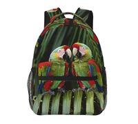 kkvhhyuo Two Parrots on Green Palm Tree Print Casual Backpack, Lightweight Bag Causal Daypack Casual Travel Bag for Men Women, School Bag School Backpack for Boys and Girls