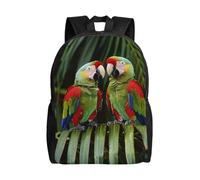 kkvhhyuo Two Parrots on Green Palm Tree Print School Backpack Lightweight Bookbag Laptop Backpack Compartment for Men Women, School Work Travel Bag.