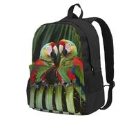 kkvhhyuo Two Parrots on Green Palm Tree Printed Large Capacity Backpack, Laptop Backpack with Laptop Compartment, School Backpack Travel Rucksack for School Work Hiking