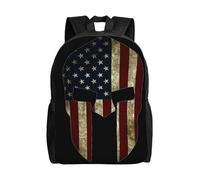 kkvhhyuo USA Flag American Spartan Print Lightweight Backpack, Laptop Casual Daypack College Secondary School Bags Bookbag for Travel School Hiking Walking