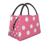 kkvhhyuo White Polka Dots Print Insulated Lunch Bag Large Lunch Box Cooler Tote Bags for Office, Work, Beach, Travel, Picnic & Commuting