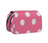 kkvhhyuo White Polka Dots Print Large Pencil Case, Pencil Pouch Bag Stationery Pen Case Portable Multifunctional Stationery Organizer Office, Unisex for Office and Cosmetic Bag