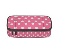 kkvhhyuo White Polka Dots Print Pencil Case, Large Capacity Pen Case Bag Pouch Holder Stationery Pen Case Office Pencil Bag Pen for Stationery, Cosmetic, Makeup, Travel & Office Supplies