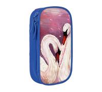 kkvhhyuo White Swans with Pink Floral Tree Pencil Case Blue Pencil Bag | Large Capacity Pencil Pouch Stationery Organizer Makeup Bag For Students Office Travel Art Supplies