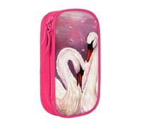 kkvhhyuo White Swans with Pink Floral Tree Pencil Case Pink Pencil Bag | Large Capacity Pencil Pouch Stationery Organizer Makeup Bag For Students Office Travel Art Supplies