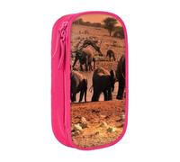 kkvhhyuo Wild Life Pencil Case Pink Pencil Bag with 2 Compartments | Large Capacity Pencil Pouch Stationery Organizer Makeup Bag For Students Office Travel Art Supplies