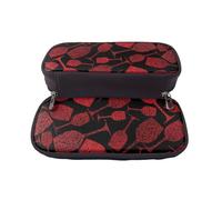 kkvhhyuo Wine Glasses Pattern Print Large Capacity Pencil Case, PU Leather Pencil Pouch Bag with Flip Top Pencil Bag for School Student Girl Boy Women Men