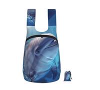 kkvhhyuo winter the dolphin Print Foldable Backpack, Ultra Lightweight 16L Compact Travel Pack with Storage Bag Design for Hiking Daily Commute Shopping and Outdoor Adventures