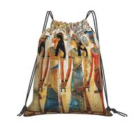 kkvhhyuo women in ancient egypt Printed Drawstring Backpack Large Foldable Draw String Bag with Adjustable Straps for Sports Travel Swimming School