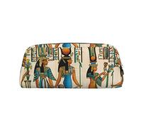 kkvhhyuo Women in Ancient Egypt Printed Pencil Bag with Silver Zipper | Faux Leather Pencil Cases, Aesthetic Pencil Pouch, Makeup Bag Cosmetic Bag for Office Travel