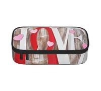 kkvhhyuo Wood Love Printed Pen Bag for Girls Boys, Large Pencil Case Big Capacity Pencil Pouch for School Office Travel Makeup