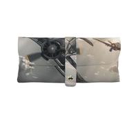 kkvhhyuo World War 2 Aircraft Airplane Print Leather Glasses Case Portable Sunglasses Case Bag Fashion Flat Thin Small Sunglasses Bag Pouch Cover with Belt Loop Clip for Men & Women