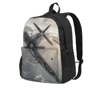 kkvhhyuo World War 2 Aircraft Airplane Printed Large Capacity Backpack, Laptop Backpack with Laptop Compartment, School Backpack Travel Rucksack for School Work Hiking