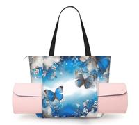 kkvhhyuo Yoga Mat Bag for Women with Mat Holder Shoulder Gym Sack | Bright Mushrooms Art Large Capacity Yoga Tote Bag, zipper pocket for Pilates gym travel