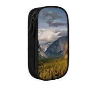 kkvhhyuo Yosemite Park Pencil Case Black Pencil Bag with 2 Compartments | Large Capacity Pencil Pouch Stationery Organizer Makeup Bag For Students Office Travel Art Supplies