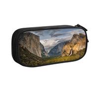 kkvhhyuo Yosemite Park Printed Black Pencil Case Large Capacity Double Layer Stationery Organizer Pencil Bag Zipper Pouch for Students Office Travel