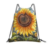 kkvhhyuo You Are My Sunshine Sunflower Printed Drawstring Backpack Large Foldable Draw String Bag with Adjustable Straps for Sports Travel Swimming School