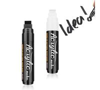 KkvoGmle 15mm Paint Marker, White Chalk Pen Black Chalk Pen Erasable Liquid Chalk Use on Car Window, Mirror, Whiteboard, Blackboard, Glass, Bistro