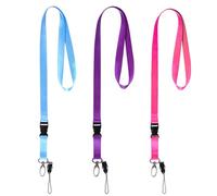 KkvoGmle Detachable Buckle Office Lanyard, 21 inch Premium Polyester Neck Strap Lanyard, 3 Pcs Lanyard Neck Strap with Oval Clasp & Detachable Buckle for USB Keys Keychain ID Badge