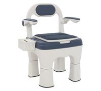 KKVUIIFF - Toilet Chair, Portable Toilet, Prevent Slip Commode Chair with Armrests, Max Load Capacity 100kg (Blue)