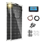 KKVV 600 Watt Solar Panel, 2X300W 18V Mono Solar Battery Charger, Portable Flexible Solar Panel Kit with 40A Controller for Car Yacht Battery Boat