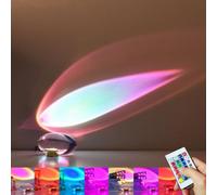 KKwercv Angel Eyes Projection Night Light, Aurora Projector Desk Lamp, Colorful Crystal Lamp with 16 Colors, Decorative Atmosphere Night Light Bedside Lamp for Bedroom Living Room Party Home Decor