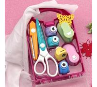 KKwercv Creative Kids DIY Puncher Craft Set, Craft Hole Punch Shapes Set, Hole Punch for Kids, Star Heart Flower Shaped Punch DIY Projects, Shape Cutters for Crafts, Leaf, Butterfly,