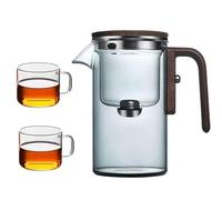 KKwercv Enchanted Teapot with Infuser - Press Control 2-in-1 Magical Glass Tea Pot for Loose Tea with Wooden Handle