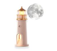 KKwercv Moon Lamp Projector Night Light, Lighthouse Decor Night Light, Moon Light Galaxy Projector Lamp, Music Motion Sensor Moonlight Lamp,Rechargeable LED Aesthetic Table Lamp Xmas Birthday Gifts