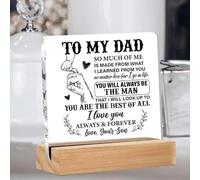 KKwercv To My Dad So Much of Me Clear Acrylic Sign, Dad Gifts From Son, Father Gifts for Birthday Christmas Father's Day, Decorative Desk Sign Ornaments for Home Decor