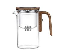 KKwercv Witchcraft Teapot, Press Control Enchanted Teapot, Magic Teapot with Infuser, 2-in-1 Magical Teapot for Loose Tea, Witch Glass Tea Pot, Magical Teapot Glass with Wooden Handle