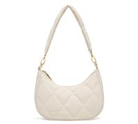 KKXIU Small Puffer Purse Shoulder Bag for Women Nylon Quilted Purses Puffy bag Hobo and Tote Handbags, Beige