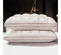 KKXXYQFC 1 Pair 3D Bread Goose Down and Bed Pillows for Sleeping Cotton Cover with Natural Filling King Queen Size